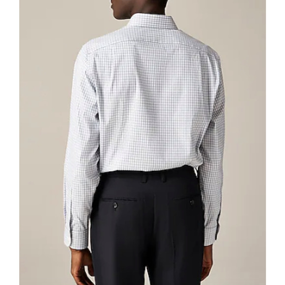 NWT J. Crew Slim Bowery Performance Stretch Shirt Spread Collar White Gray S - Picture 13 of 14
